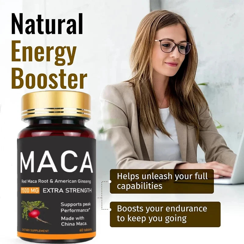 MACA natural aumenta la energía, el rendimiento físico y mental