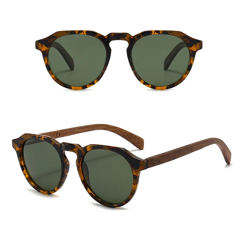 Lentes de sol GCV con madera de nogal hombre-mujer