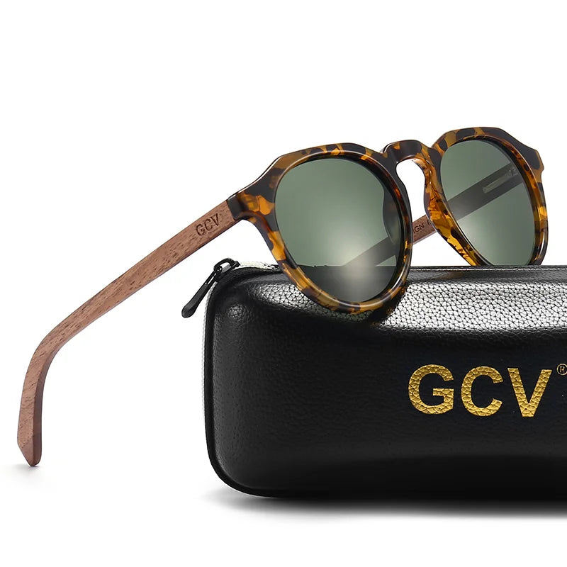 Lentes de sol GCV con madera de nogal hombre-mujer