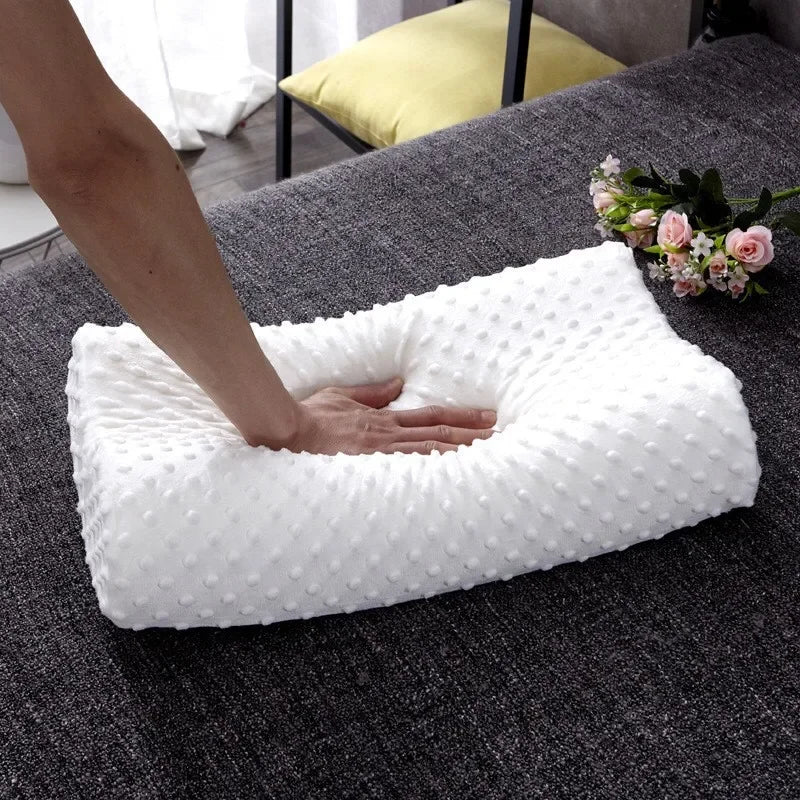 Almohada ortopédica de espuma ajustable alivia el dolor de cuello y hombros