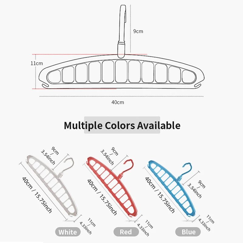 Colgador de ropa de plástico multifuncional