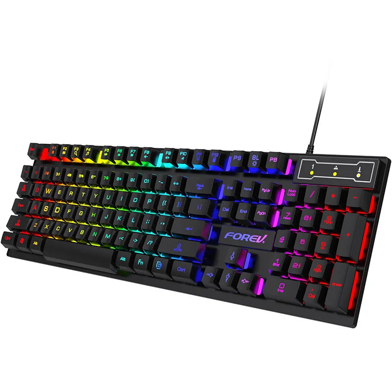 Teclado gamer y mouse retroiluminado para jugadores, PC, portátil y oficina