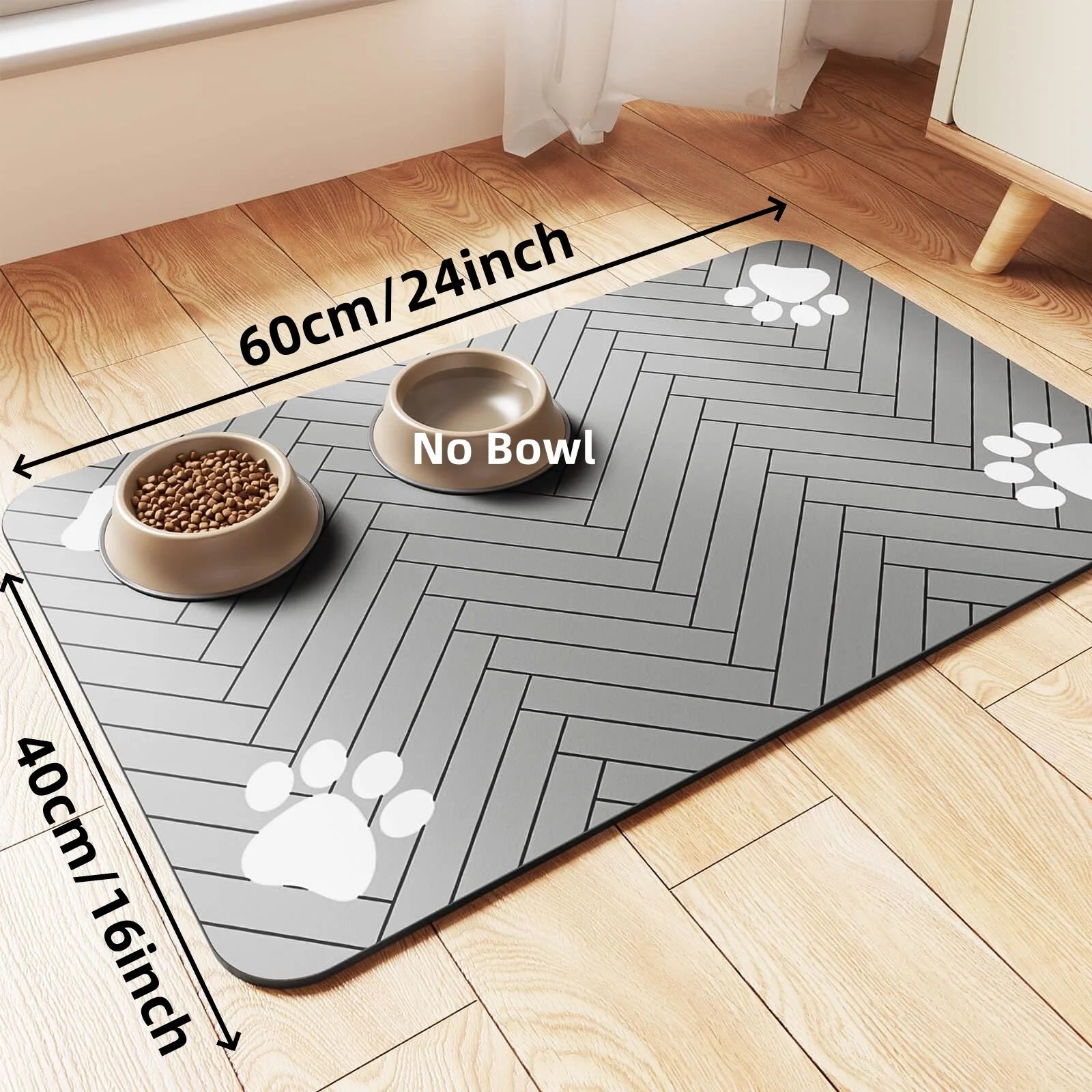 Alfombrilla para comida de mascotas absorbente y resistente