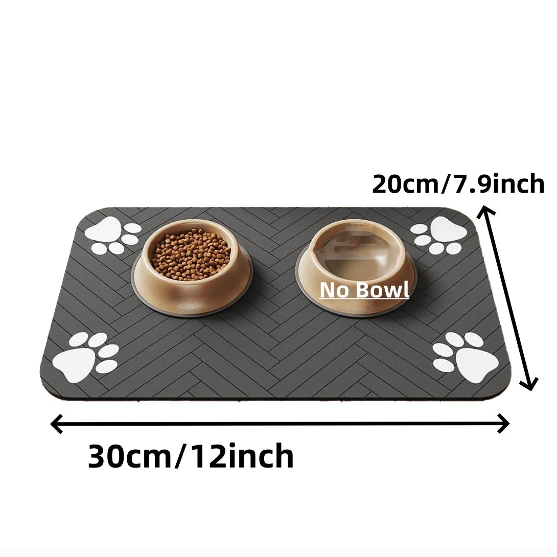 Alfombrilla para comida de mascotas absorbente y resistente