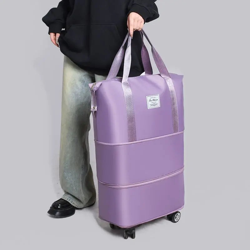 Bolso de viaje de tela con ruedas desmontable