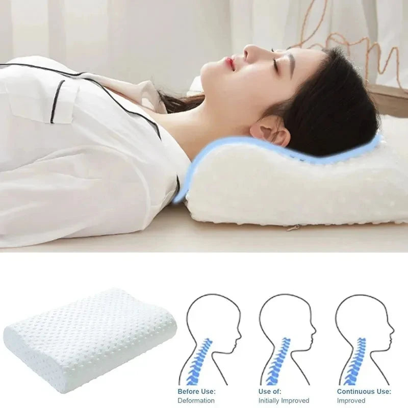 Almohada ortopédica de espuma ajustable alivia el dolor de cuello y hombros