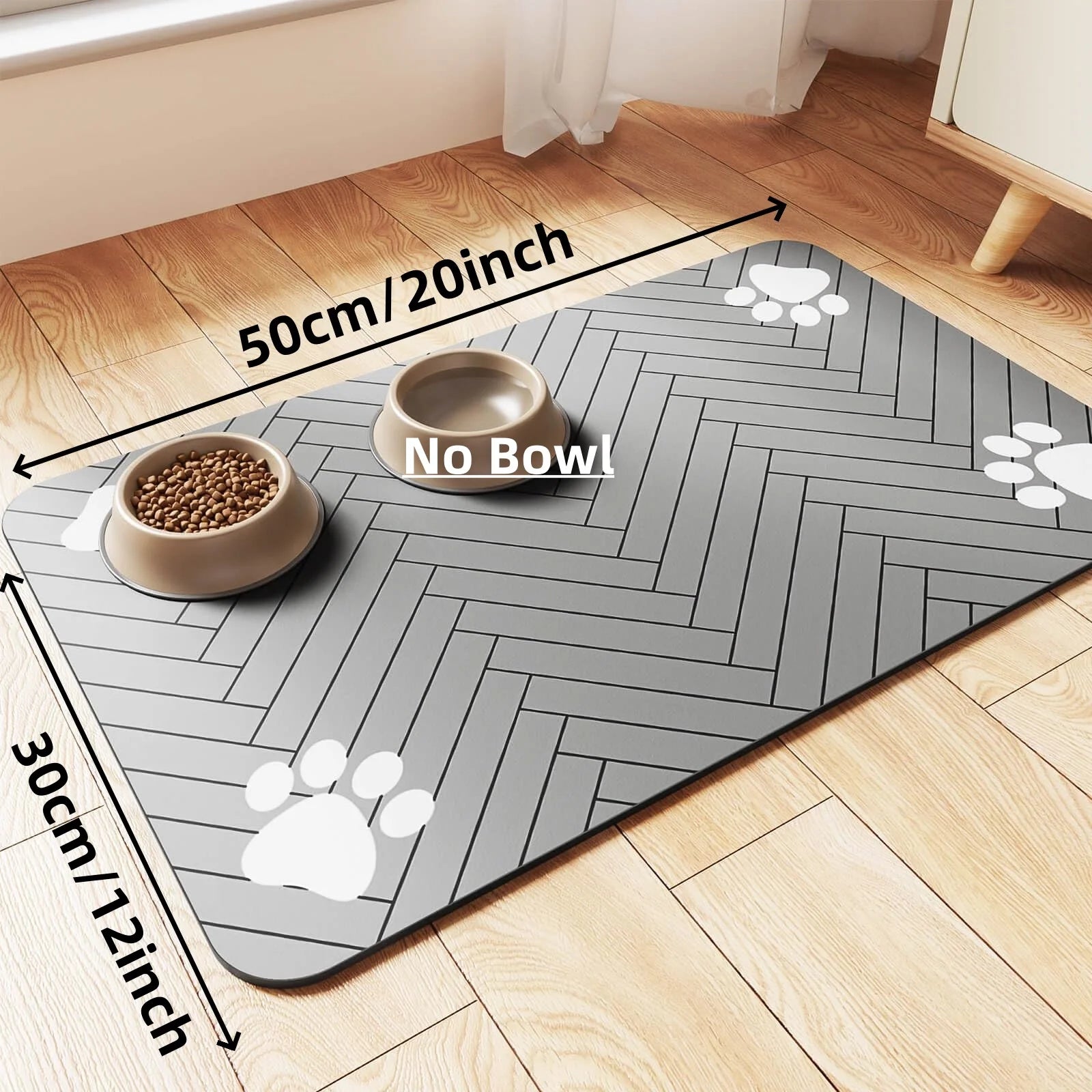 Alfombrilla para comida de mascotas absorbente y resistente