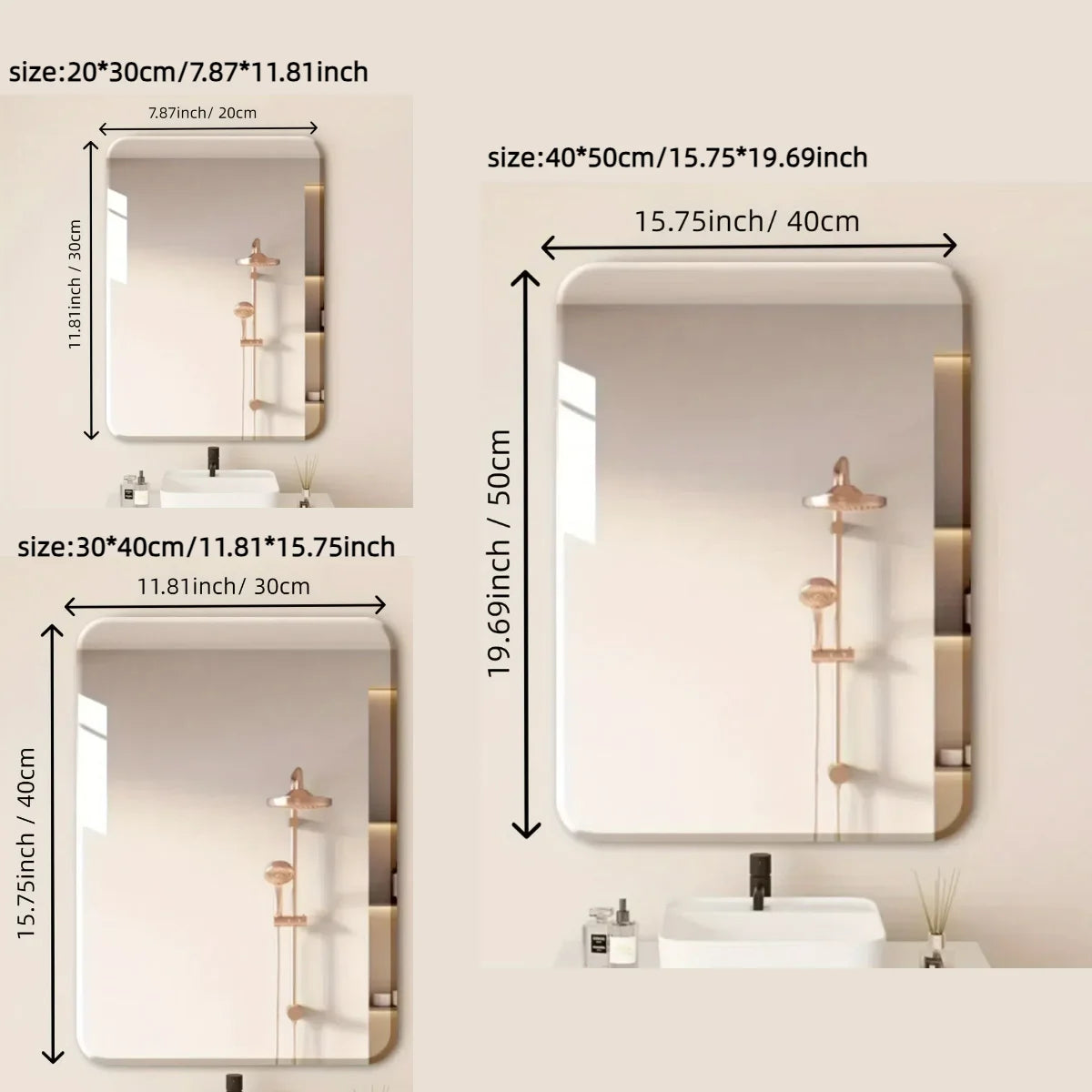 Espejo de baño rectangular