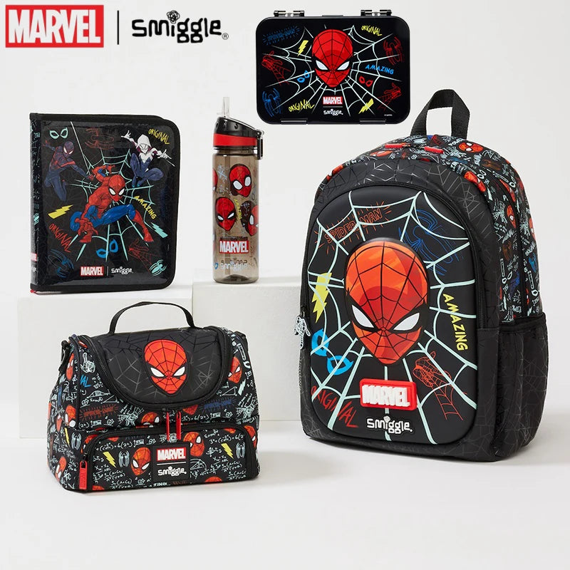 Marvel Spider-man niños mochila estudiante bolso escolar caja de almuerzo