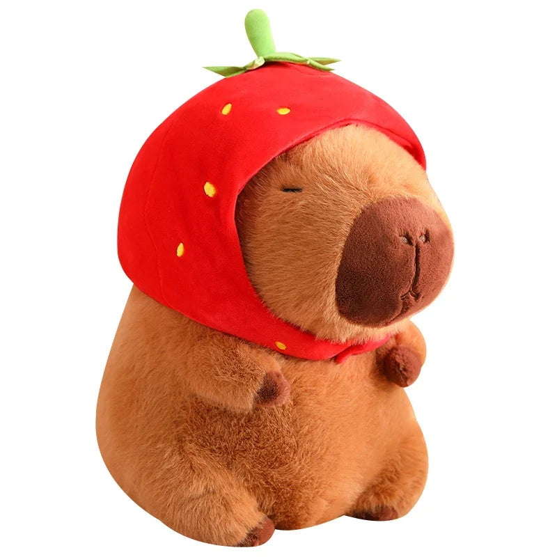 Juguete de peluche capibara con mochila y sombrero